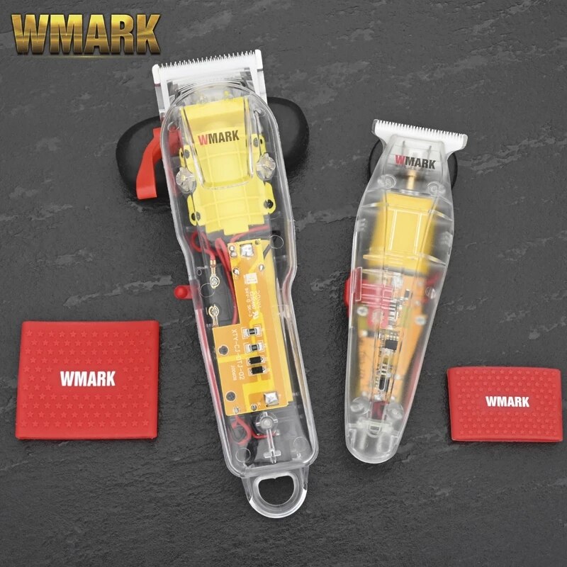 WMARK NG-108 Fully Transparent Body Strong Power Rechargeable Hair Clipper Hair Salon Clipper