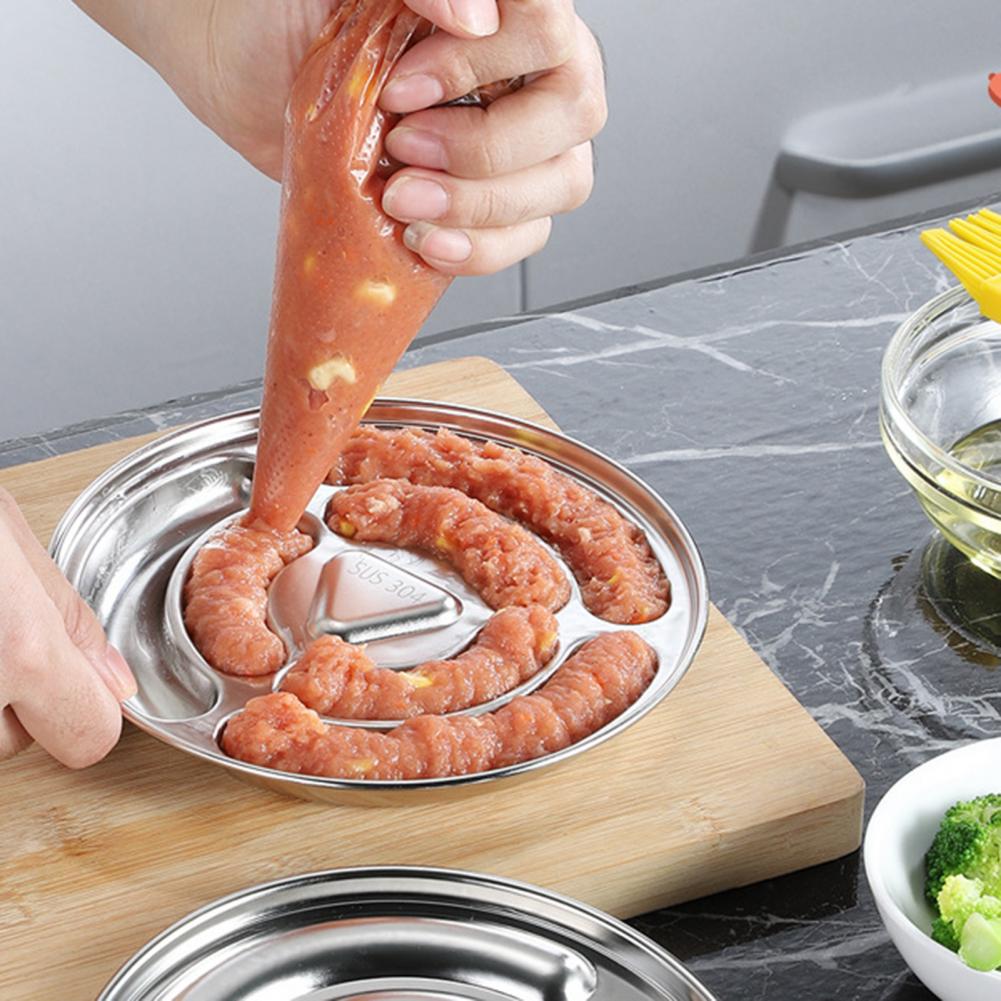 6 Grids Sausage Mold Food Grade 304 Stainless Steel Ham Mold with Lid DIY Sausage Mould Dog Mold Baking Mold Kitchen Tools