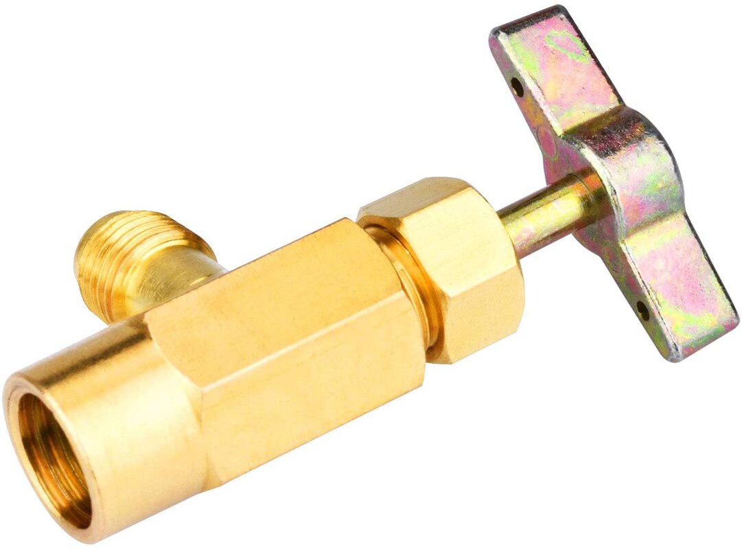 1Pc R-134a Refrigerant Can Tap Dispensing Bottle Opener Valve 1/2" ACME 1/4" SAE Thread Adapter Brass Fittings Air-conditioning