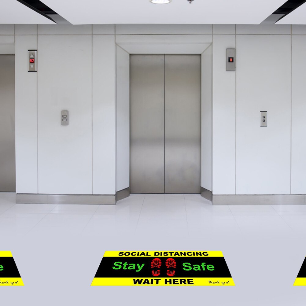 Non-Slip Social Distance Floor Decal Safety Isolation Sign Marker Ground Sticker Convenience Supermarket Elevator Warning