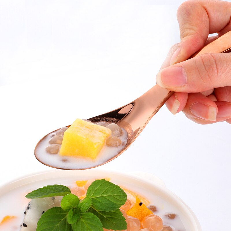 Hoch 304 Edelstahl Löffel 3 Größe Große Gold Reis Suppe Löffel freundlicher Eis Nachtisch Löffel Küche Abendessen geschirr