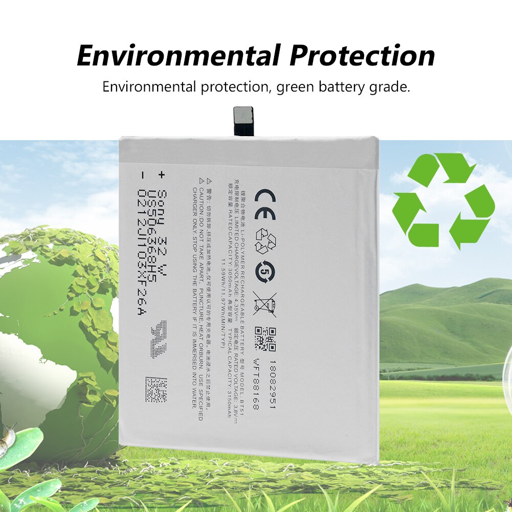 BT51 Mobile Phone Battery Replacement For Meizu MX5 M575M M575U(MX 5) 3.8V 3150mAh BT51 Cellphone Lithium Li-ion Battery Cells