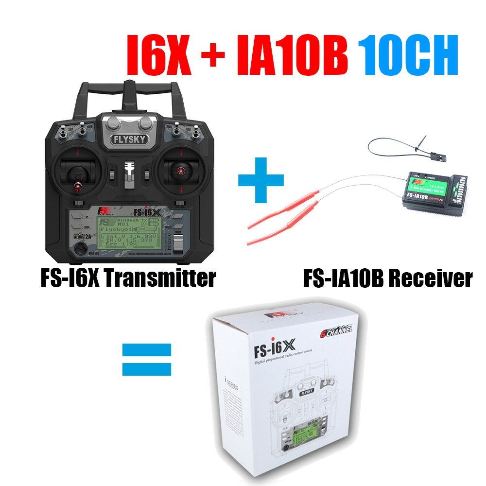 With Simulator Cable Flysky FS-i6X 2.4GHz 10CH RC Transmitter Radio Set 6ch 8ch 10ch Receiver For RC Heli Quad Airplane Car