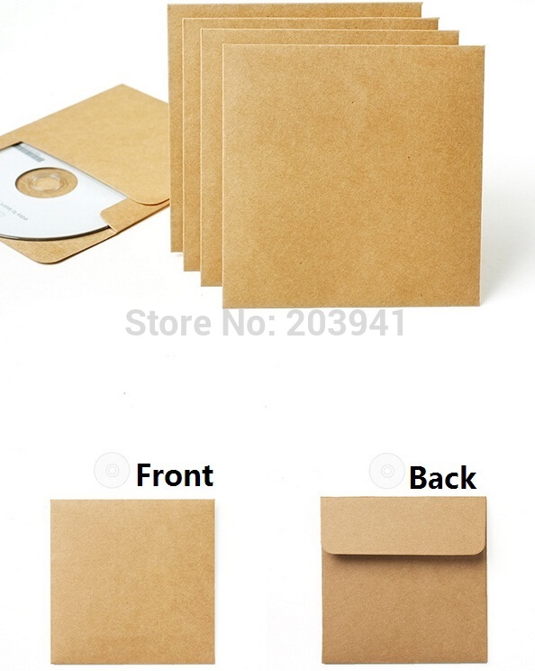 Sobres de papel Kraft Vintage, bolsa de CD de disco óptico, bolsa de DVD, bolsa de , sobre artesanal, 50 unids/lote