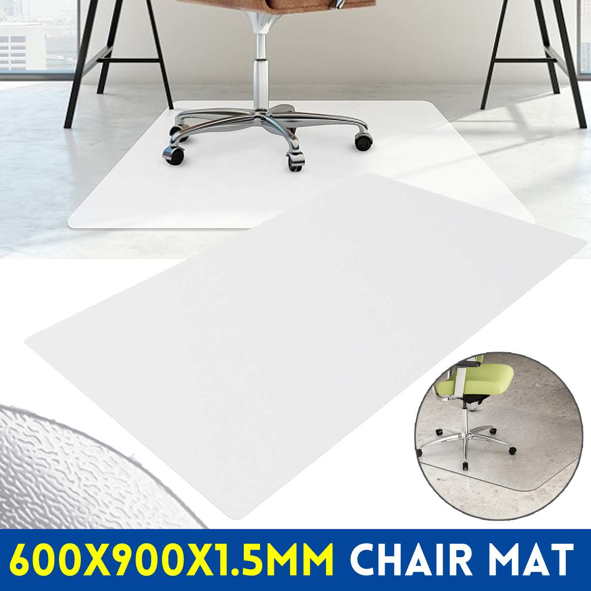 Pvc Transparent Waterproof Mat Wood Floor Protection Mat Computer Chair Protectors Plastic Soft Carpet Rug 60*90cm*1.5mm