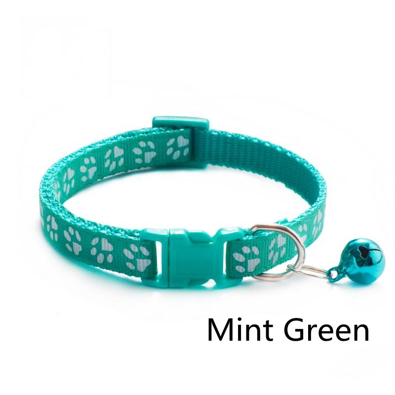 Collier avec clochette pour animal de compagnie,accessoire coloré pour chat, avec boucle réglable, sangle pour chats et petits chiens, Chihuahua: Mint Green