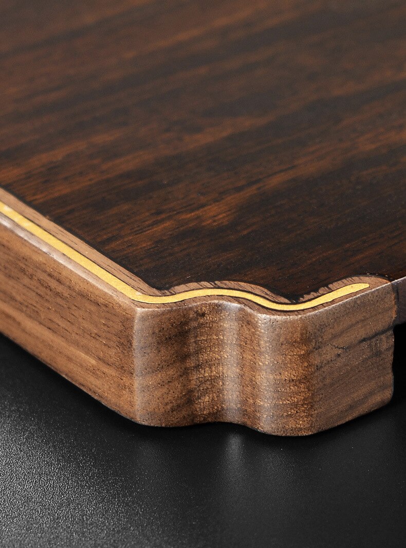 Bandejas de madera negra para té, bandeja Vintage de Kung Fu, bandeja de mesa para té, platos para servir, bandeja decorativa para Ceremonia de té, BI50TT