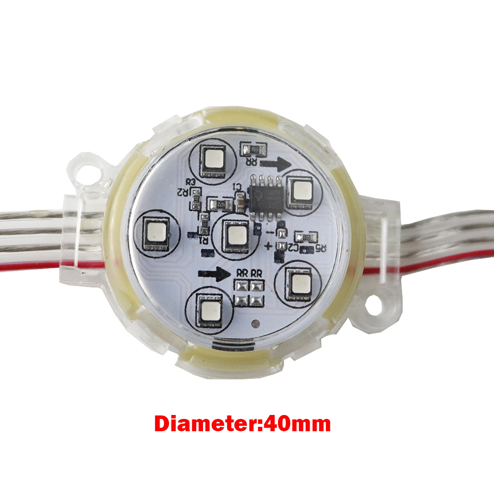 20 stks/partij 40mm DC24V 3535 UCS1903 module Diffuus LED Pixel Module Full Color 6 LEDs RGB adresseerbare led lamp string modules