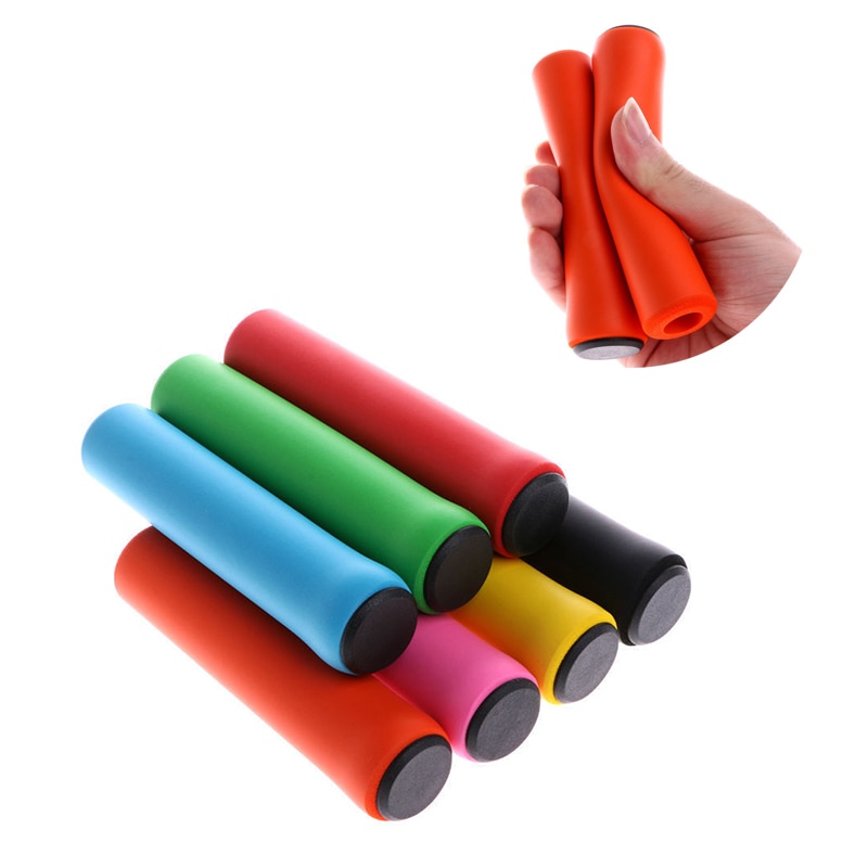 1 Pair Bicycleb Grip Handlebar Protector Cover Anti-Skid Shock-Absorbing Mtb Bicycle Ultra Light Silicone Material Handlebar
