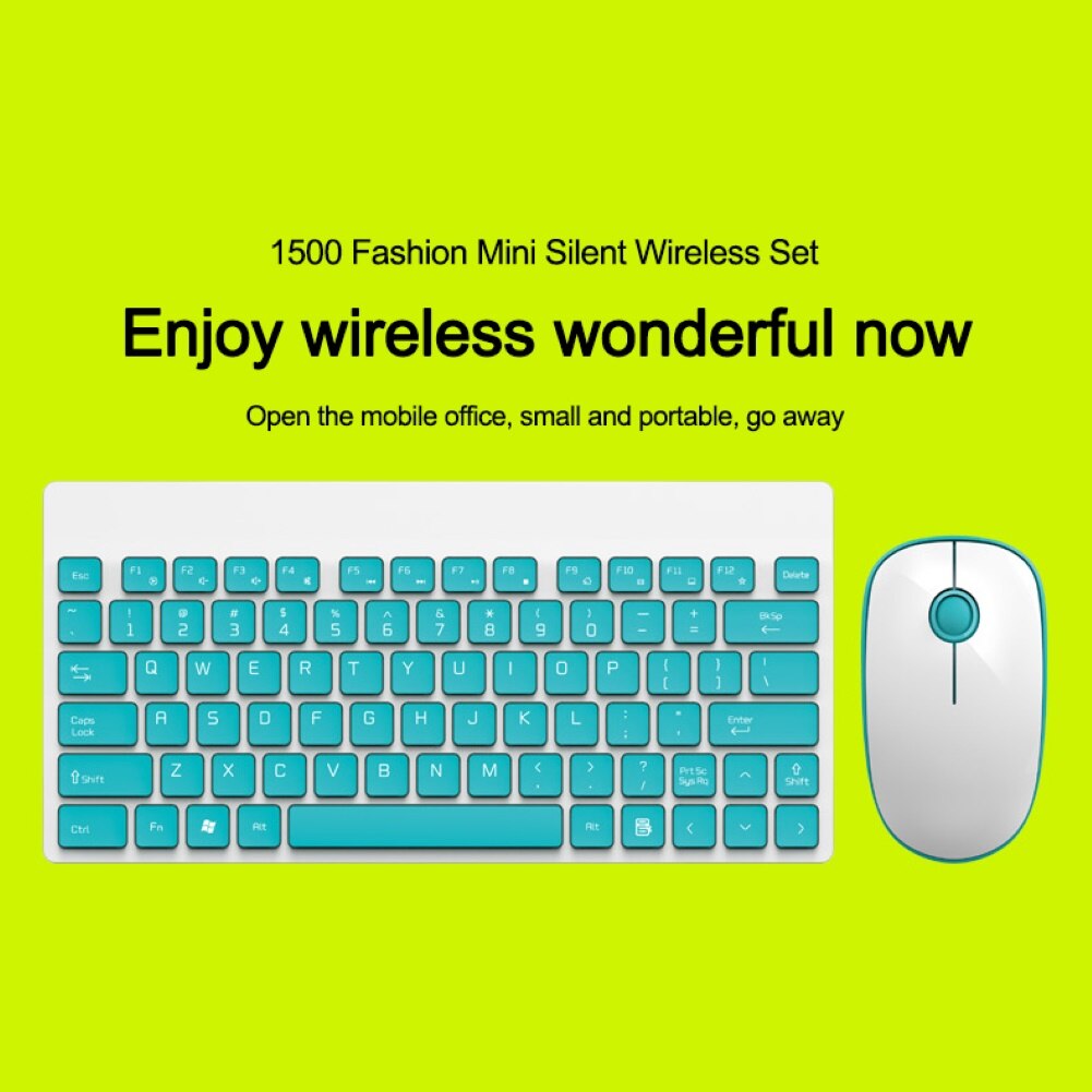 Ergonomic Wireless Adjustable Mechanical Office Mini Keyboard 1500DPI Home Gaming Mouse Set for Laptop Computer