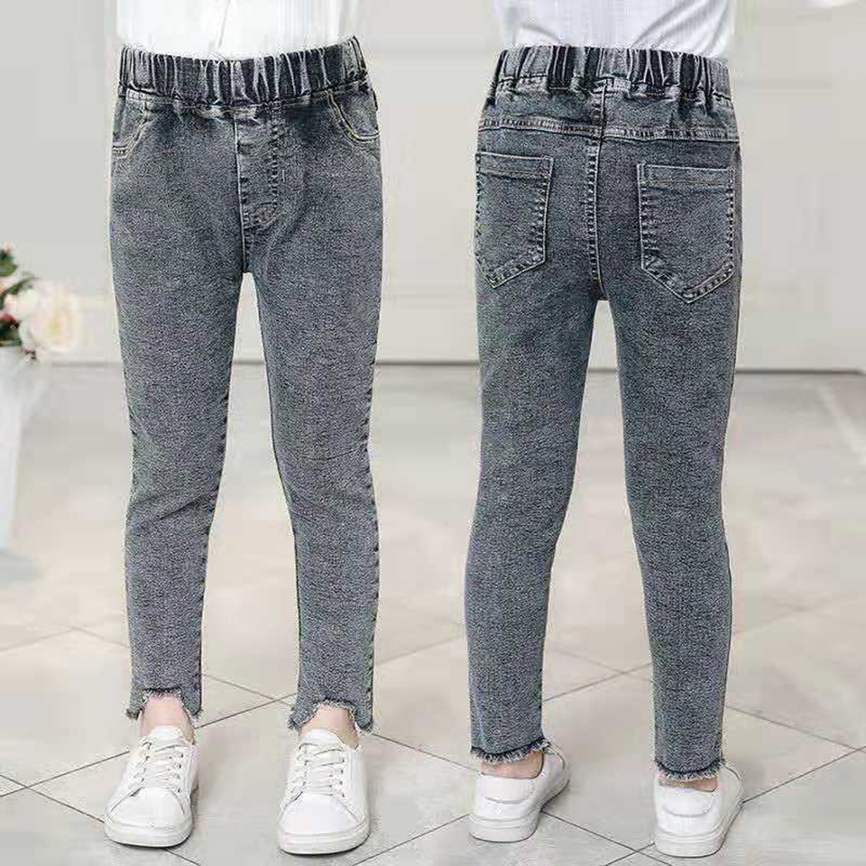 Søte jenter jeans bukser bukser vår og høst 3 4 6 8 10 12 år barn skinny bukser jenter casual bomull lange bukser