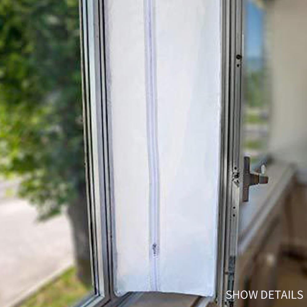 200cmX40cm Exhaust Air Drying Airlock Zipper Screen Window Seal Cloth Air Plug Door Seal Skylights Curtain