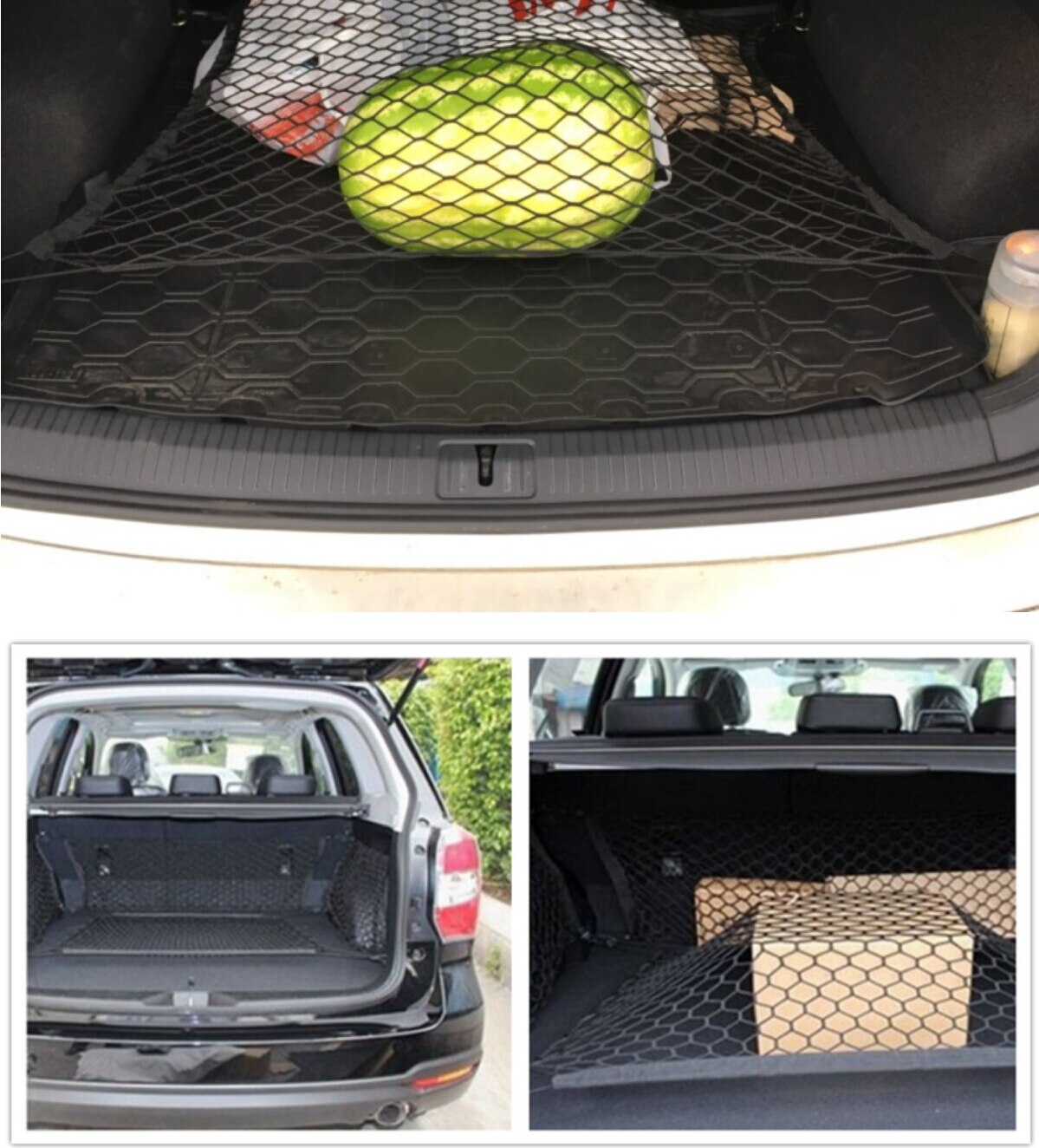 EAccessoriesUsa Trunk Floor-Style Cargo Net For Land Rover LR4 (2010-2016) – Black Elastic Nylon Organizer