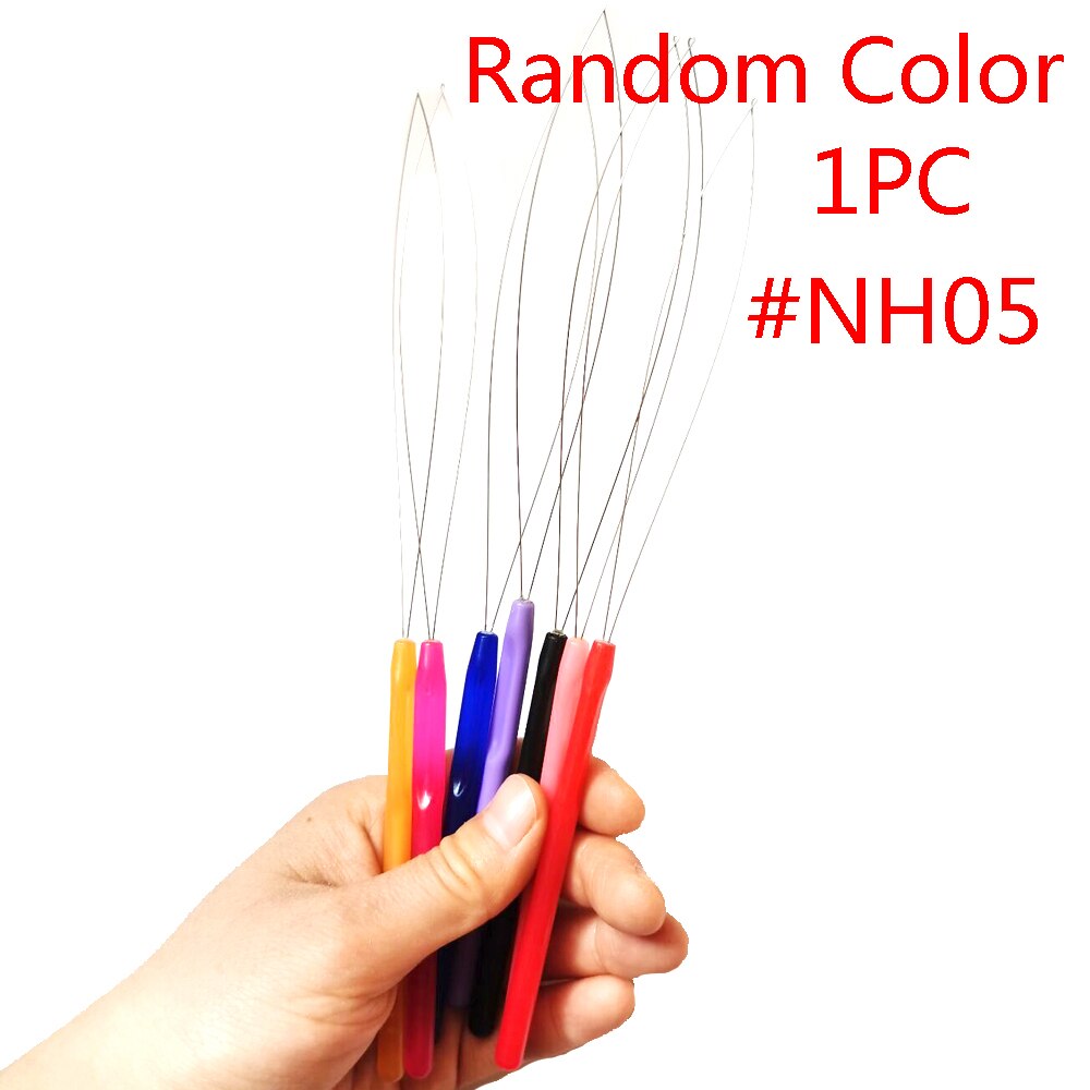 Crochet pour cheveux, Micro anneaux, boucles, perles, tresse, Crochet pour loquet, aiguille en plastique, dreadlock, Crochet pour cheveux tricotés: 1pc Random Color