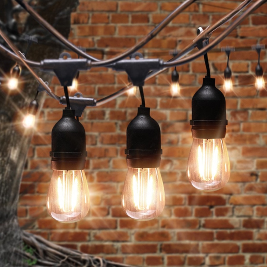 S14 Commercial Grade LED String Light With 5/10/15PCS Edison Bulbs E27 Waterproof for Outdoor Street Backyard Patio Cafe Bistro