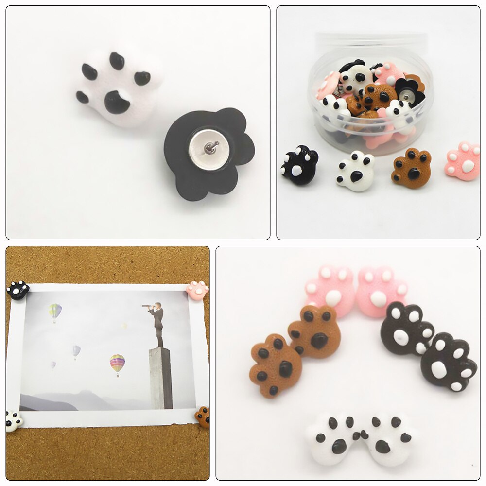 1 Box/25pcs Practical Thumbtack Small Drawing Pin Chic Bear Claw Pushpin