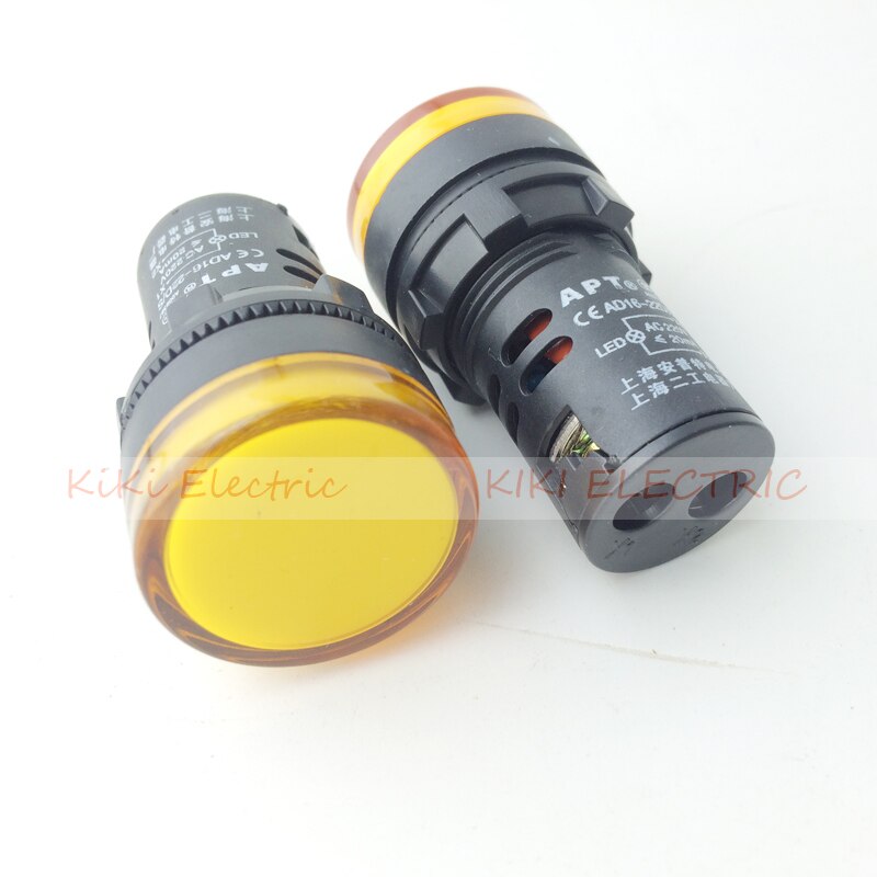 22mm Indicator light Yellow Led Indicator lamp 12v 24V 220v 380v Elecrtric Signal Lamp AD16 AC/DC Control Light for cabinet