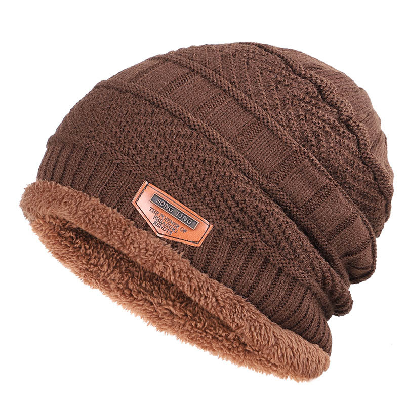 Unisex fleece foret beanie hat strik uld varm vinter hat tyk blød stretch hat til mænd og kvinder hatte & kasketter: 04