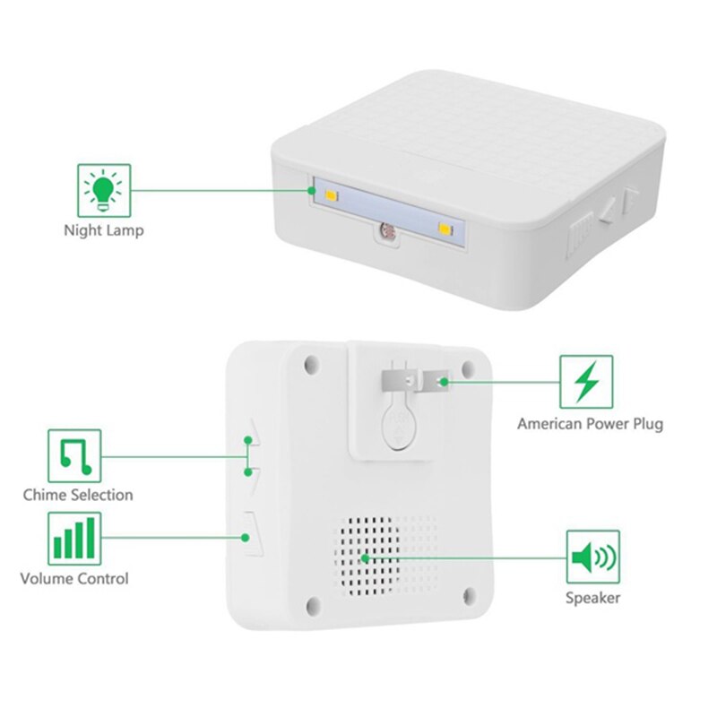 Timbre inalámbrico Solar para el hogar timbre Digital a prueba de agua enchufe estadounidense para personas mayores
