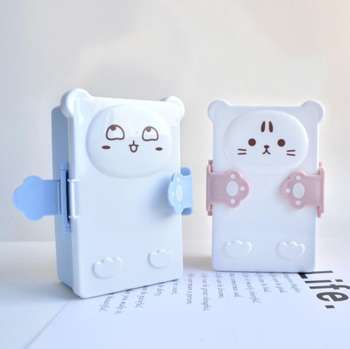 TECHOME Cartoon Cat Lunch Box for Kid Student Child Office Plastic Lunch Box Couple Love Lunch Box Food Container