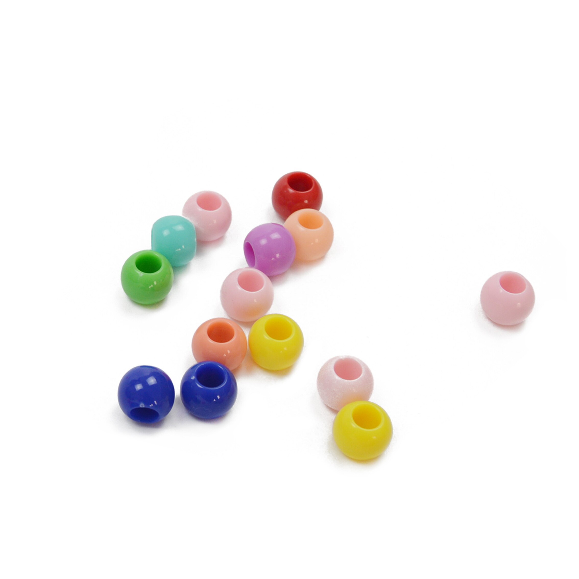 Colorful Braiding Hair Bead 50Pcs Plastic Dreadlock Hair Beads 6MM Big Hole Dreadlock Bead/Ring For Braiding Hair Extension