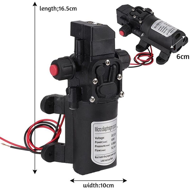12V Electric Diaphragm Water Pump Mini DC Automatic Switch High Pressure Car Washing Spray Water Pump For Camper Boat