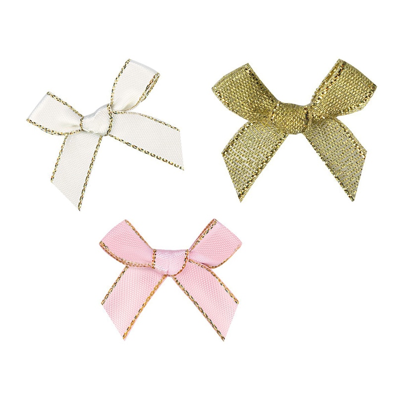 50 Uds. De Color brillo satinado goma de pelo con lazo, suministro artesanal, decoración del banquete de boda, lazos artísticos, accesorios para sombreros de costura, apliques