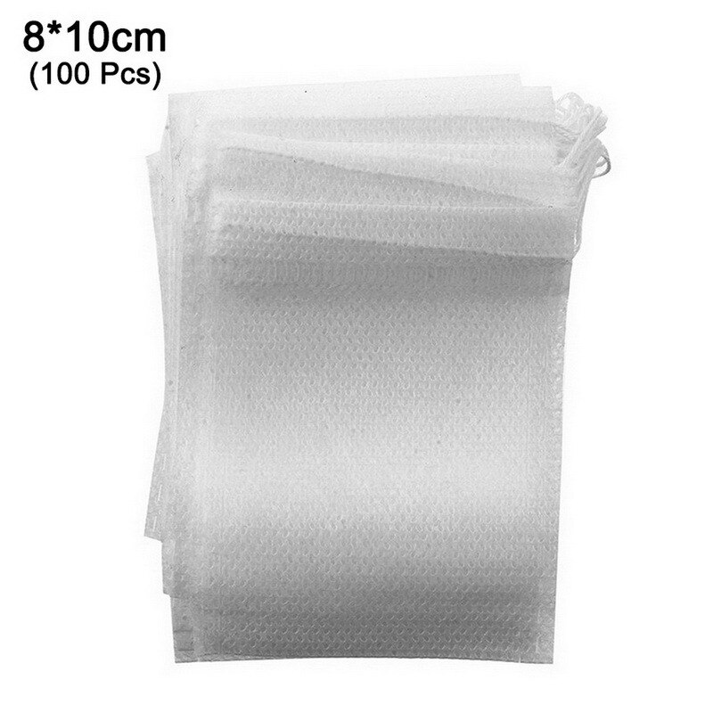 Tea Bags 100Pcs/Lot Empty Scented Drawstring Pouch Bag 5*7CM Seal Filter Cook Herb Spice Loose Coffee Pouches Tools: 8x10cm 100pcs
