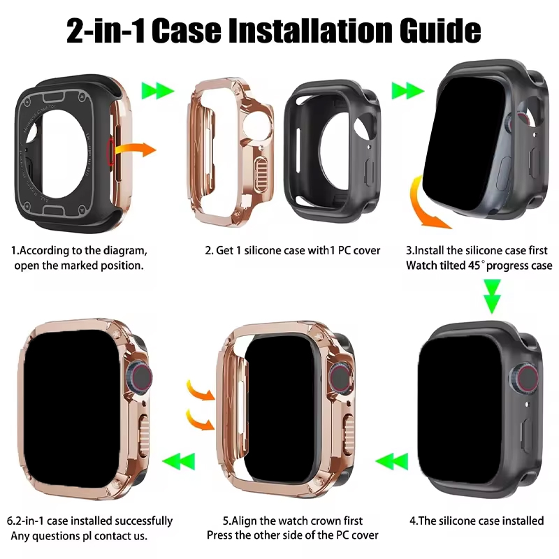 2 In 1 Hoesje Voor Apple Watch Cover 38 42Mm 49Mm 41Mm 45Mm 40Mm 44Mm Schokbestendig Beschermer Bumper Case Voor Iwatch Ultra 9 8 7 6 5 4