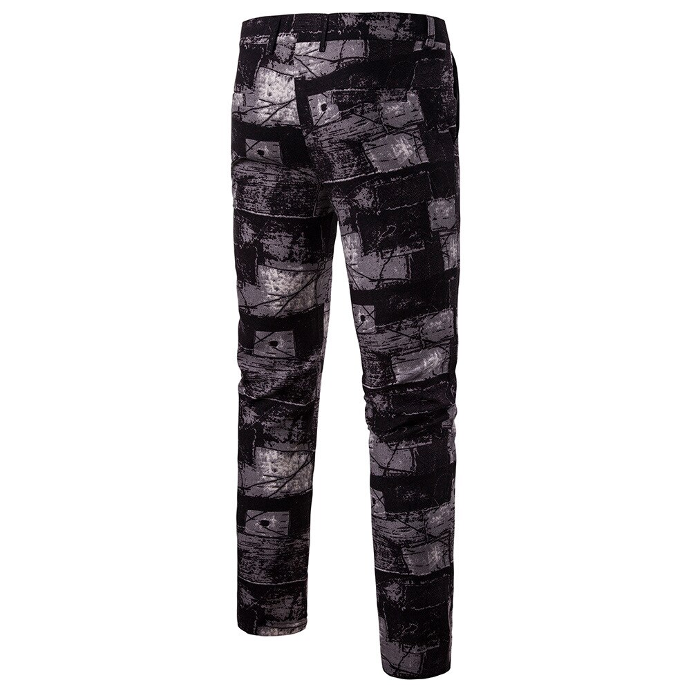 Rutiga byxor herr kamouflage höst vinter cargo byxor herr rakt tryck herr klänning byxor slim fit plus size m -4xl
