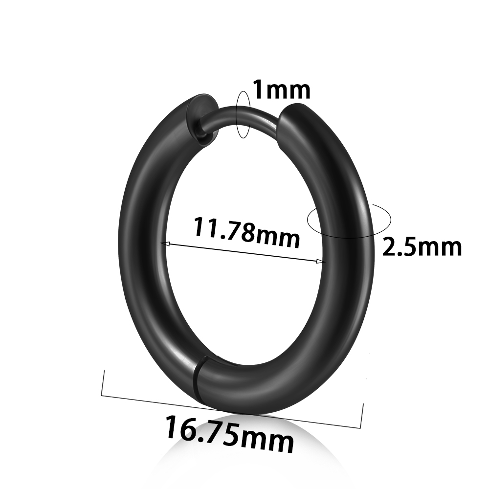 Piercing de pendiente de acero quirúrgico, accesorio que puede combinar con el círculo del cartílago de la oreja, Tragus Helix, aro de nariz Simple, joyería corporal, 1 unidad: Zinc negro plateado