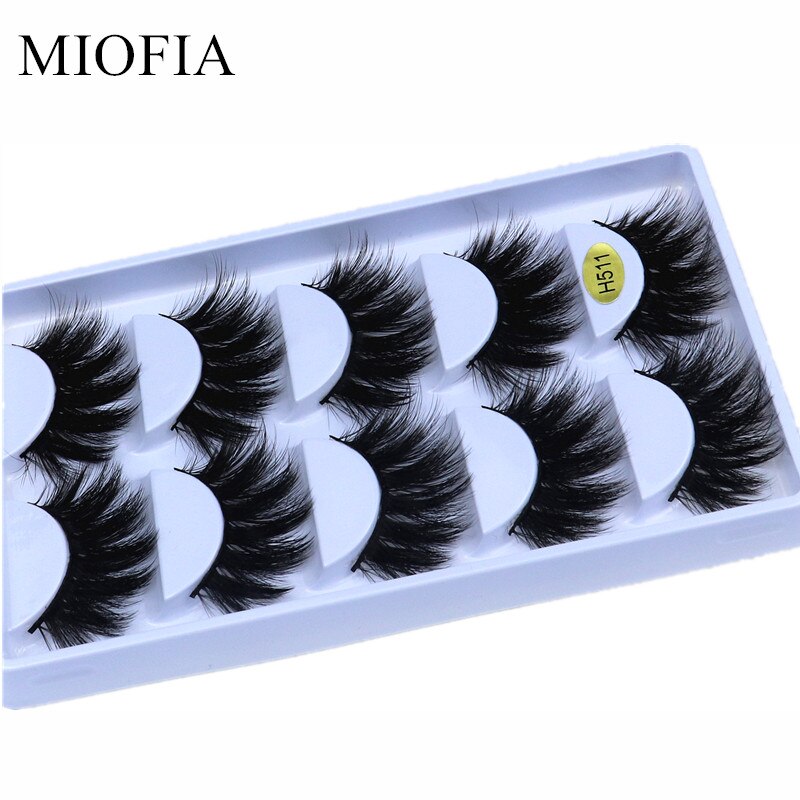 MIOFIA 3D ciglia finte in visone 20mm ciglia finte naturali 5 paia faux cils pack ciglia trucco estensione ciglia in seta maquiagem