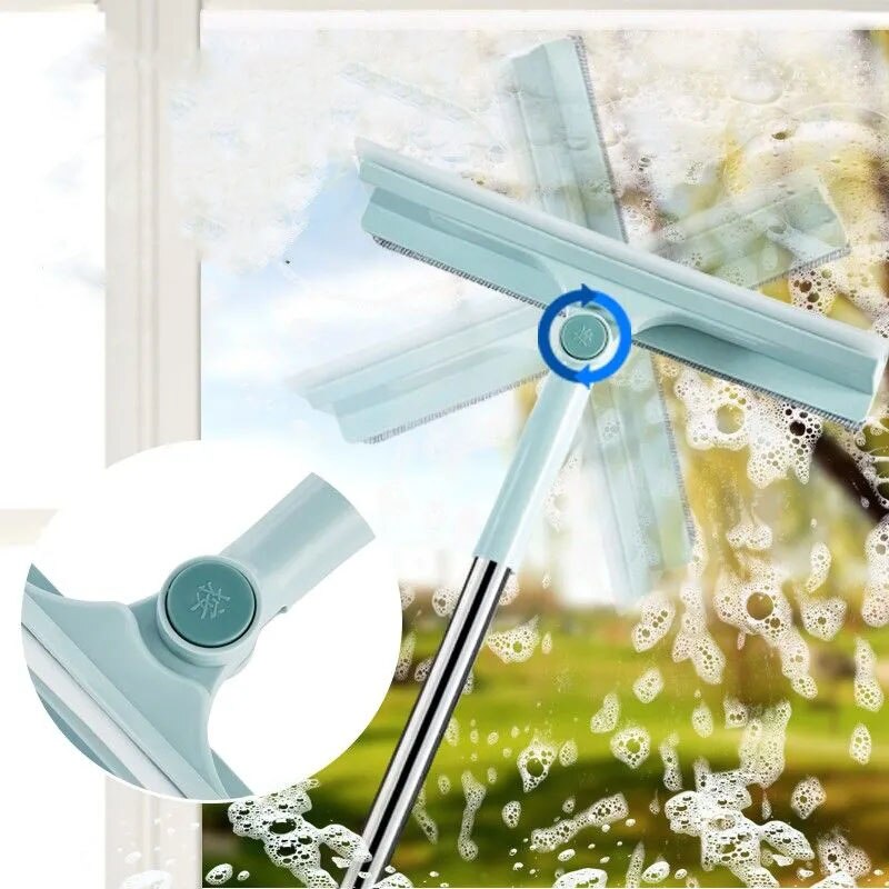 Glass Cleaning Artifact Household Telescopic Rod Double-sided Window Cleaning Wiper Wiper High-rise Cleaning Window Cleaning