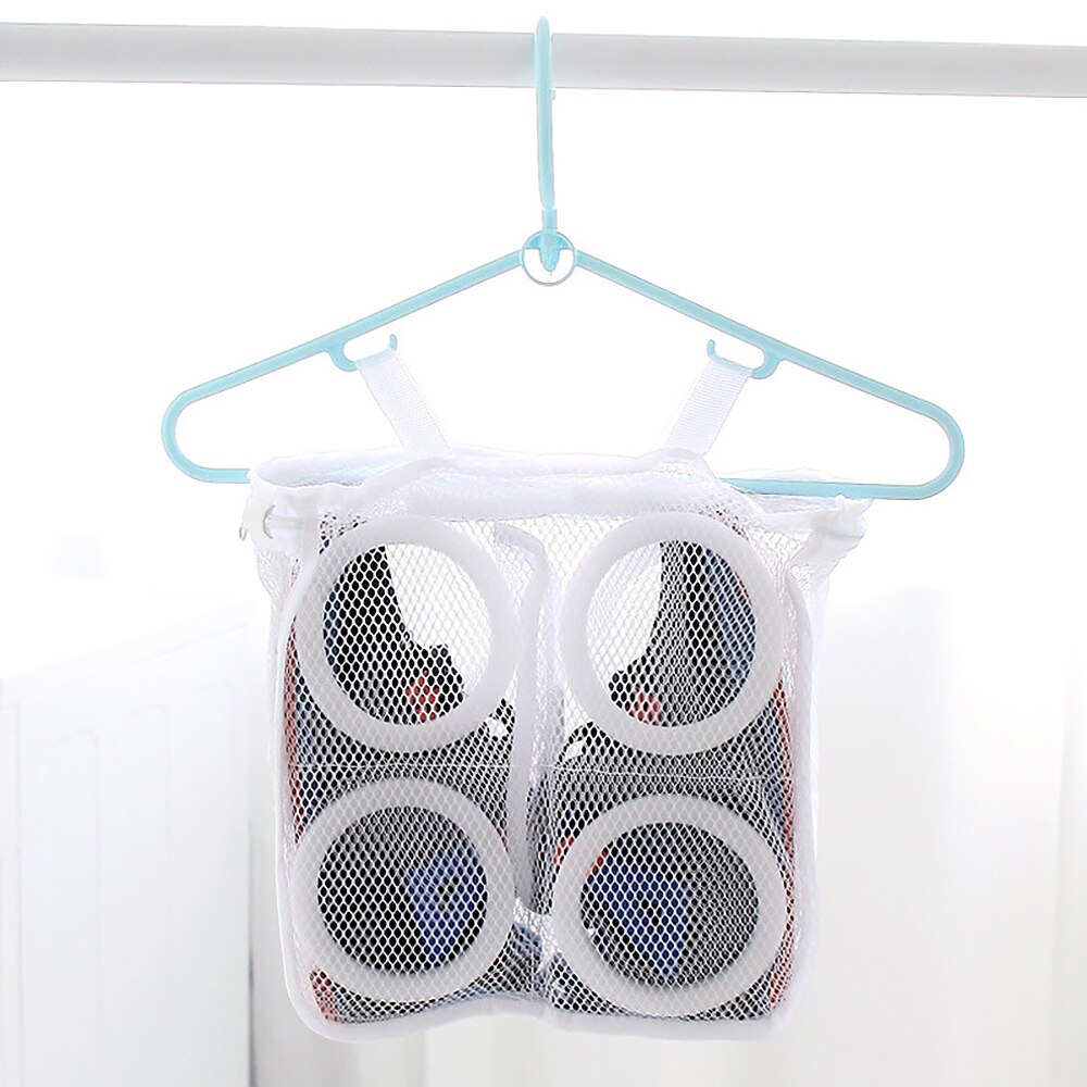 Durable Washing Shoes Net Washing Machine Cleaning Laundry Bag Case Shoe Hanging Bag Storage Organizer Home Cleaning Supplies