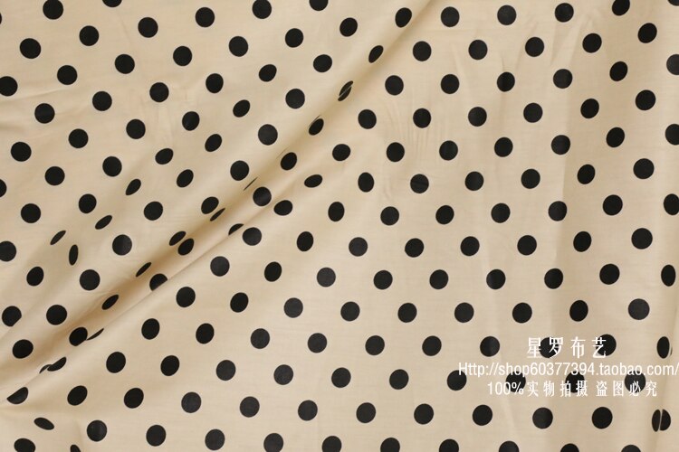 Khaki Polka Dots/Plaid Printed Cotton Twill Fabric By Meters for DIY Sewing Quilting Patchwork Cloth Textile Blanket for Baby