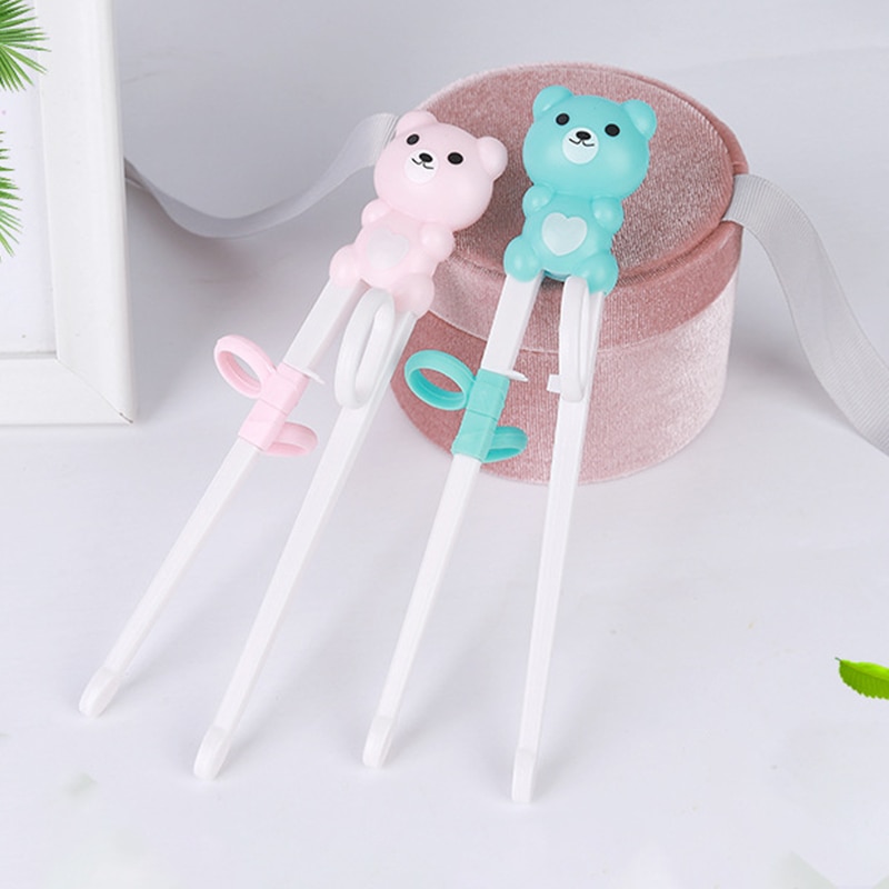 1Pcs Cute Cartoon Baby Beginner Training Chopsticks Food Grade Silicone Animal Pattern Baby Learning Chopsticks Tableware