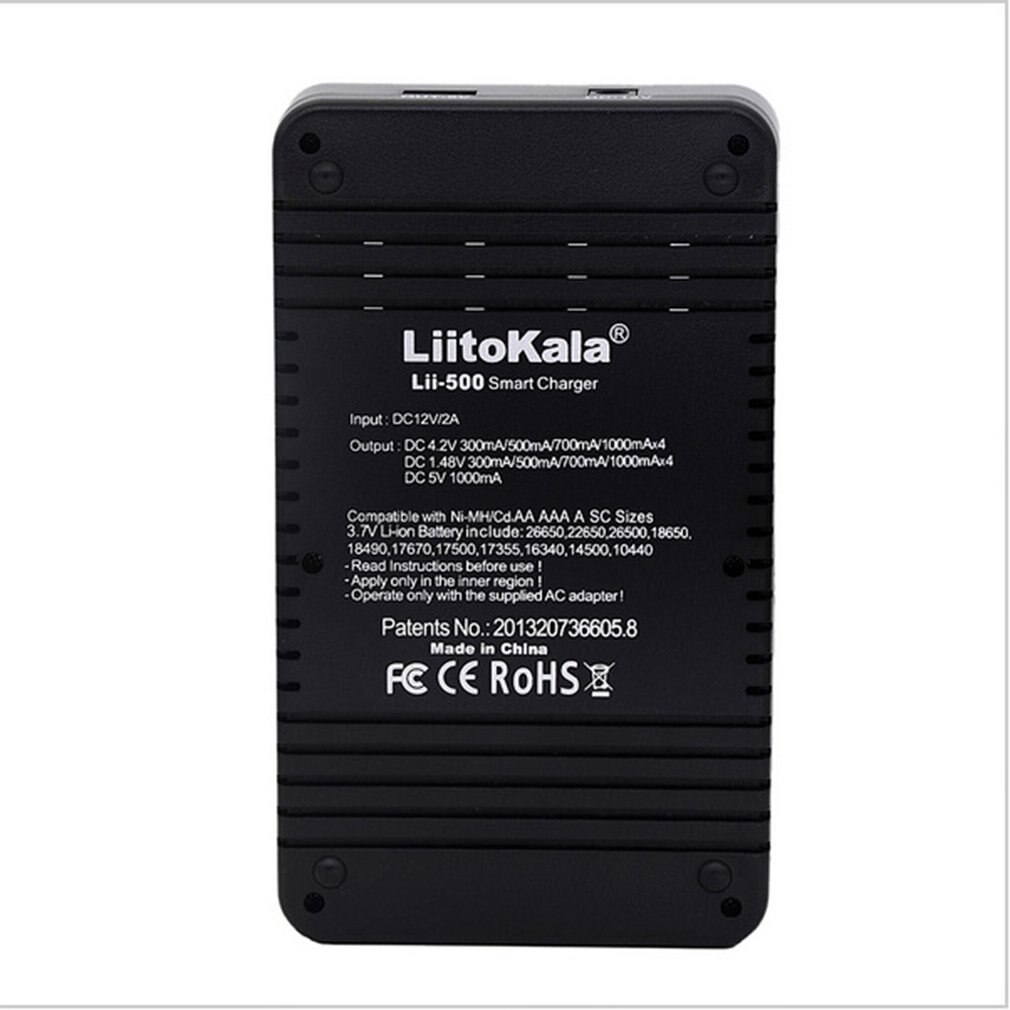 Lii-500 18650 Lcd Display Charger 26650 21700 14500 10440 4 Slots Nimh Li-Ion Smart Universal Battery Charger