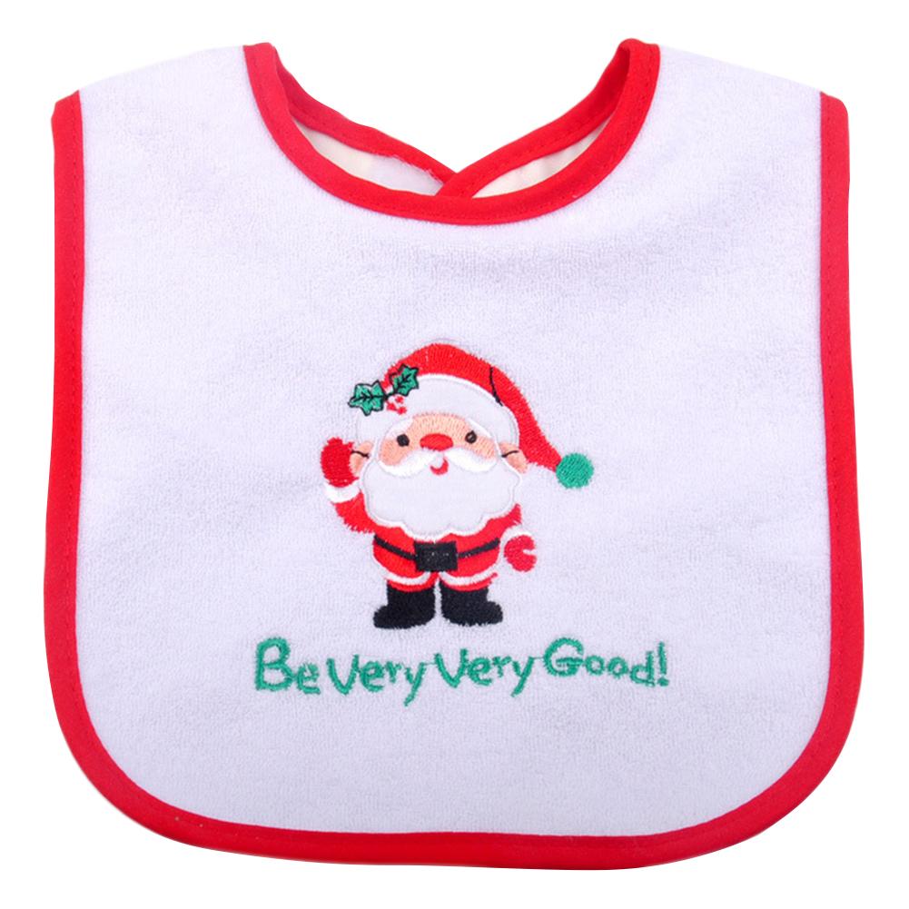 Christmas Baby Bib Pinny Fashionable Embroidered Pattern Saliva Towel Baby Baby Waterproof Bib