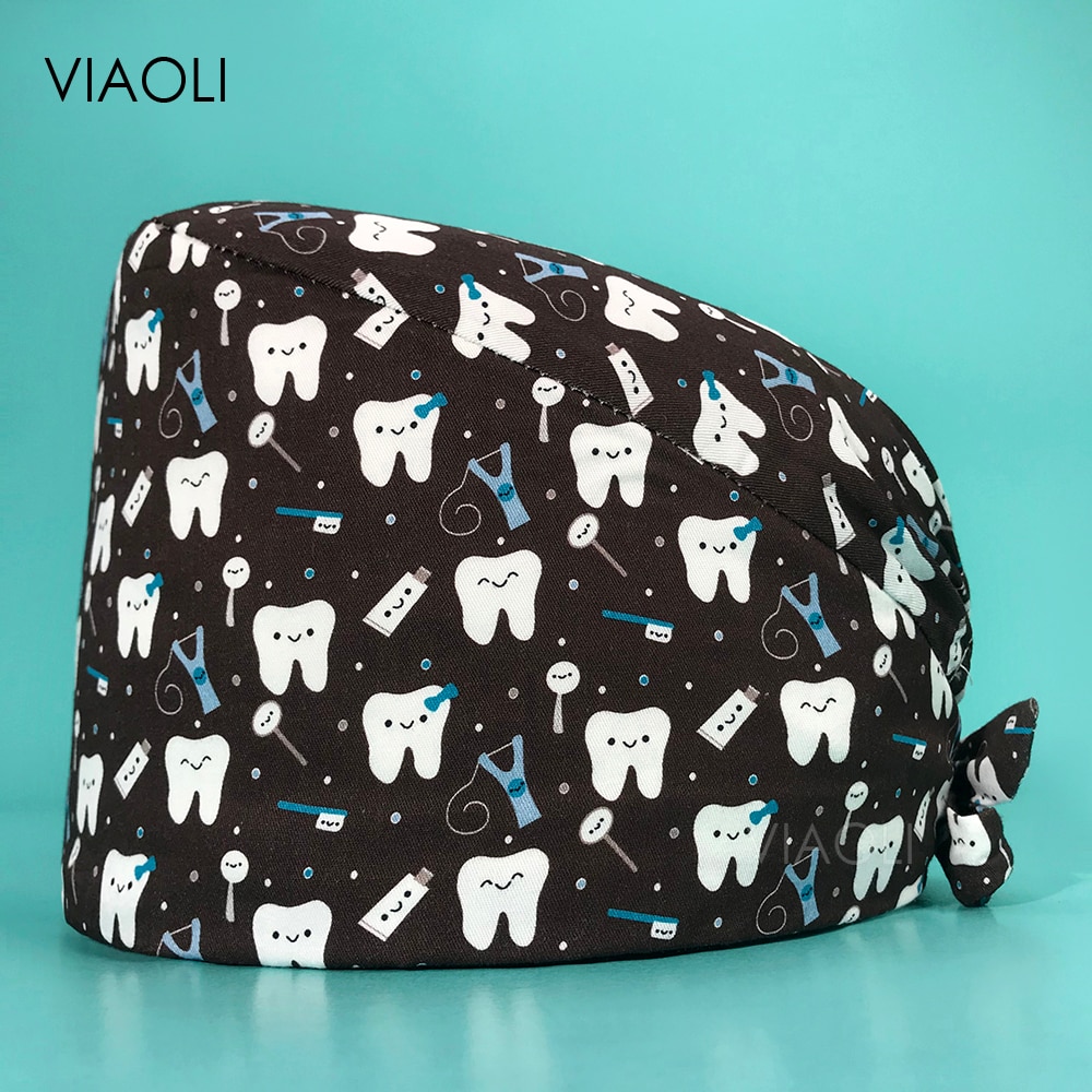 Casquette de travail en coton pour femmes, accessoire de soins infirmiers, réutilisable, anti-poussière de laboratoire