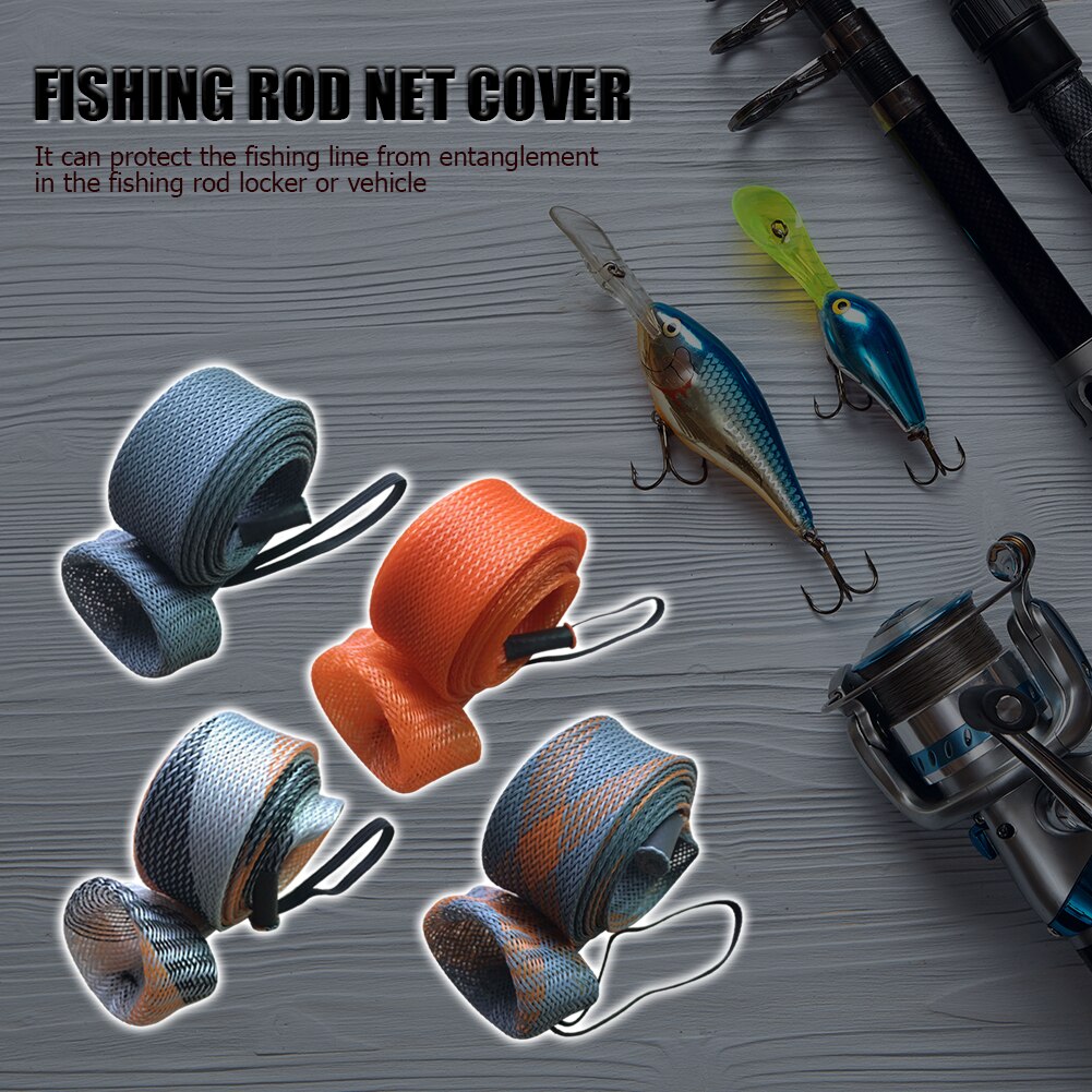 Housse de canne à pêche maille tressée coulée filature manche de poteau de pêche chaussette gant protecteur sac sac de matériel sac en Nylon