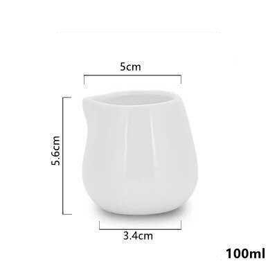 Sugar Creamer Milk Pots Pitcher Ceramics Seasoning Jar Creamer Container Cup Tableware White Kitchen Tools FB: M-without handle
