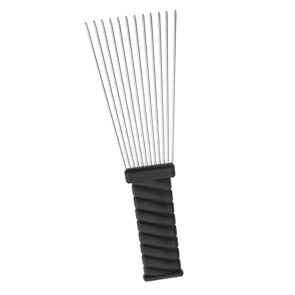 Cepillo de horquilla de acero para cabello rizado, herramientas de estilismo, peine de inserción
