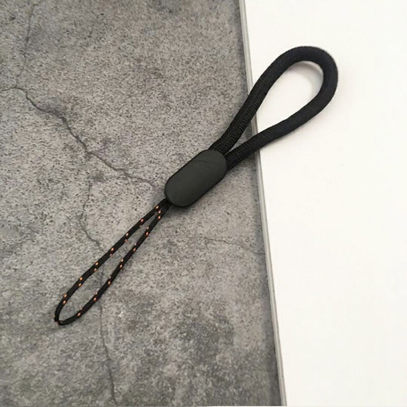 Universal Mobile Phone Short Strap Lanyards for Keys Cell phone ID card Hold Lanyard 6 Colors Wear-resistant Handheld Rope Strap: Black