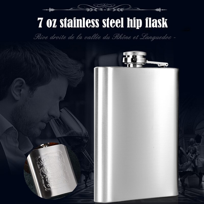 Mini Drinkware Alcohol Bottle Pocket Drinking Liquor Flask Portable Stainless Steel Hip Flask 7oz Wine Mug Wisky Bottle With Box