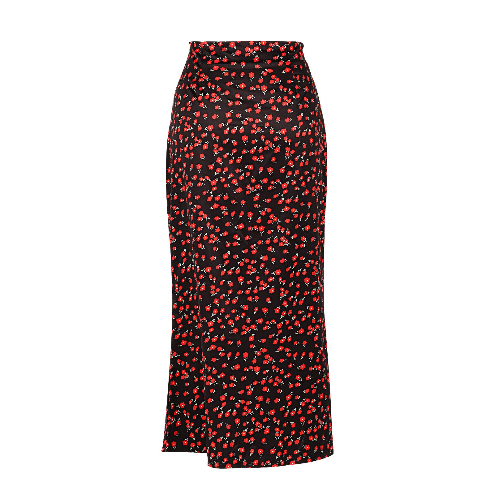 Vintage Women Maxi długa spódnica dla dorosłych z wysokim stanem Zebra-Stripe/kwiatowy nadruk niewidoczna spódnica z falbankami