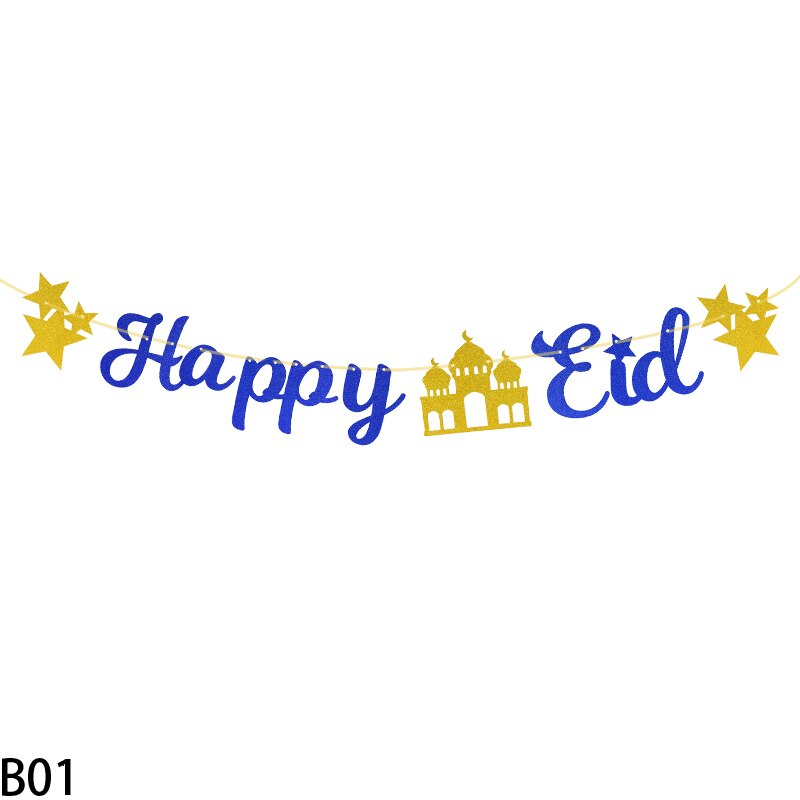 NEWUPZSI Ramadan Mubarak decoratieve ballonnen, Eid-ballonnenslinger met maan en sterren, folieballonnen, Eid moslim, latexballonnen, ramadan-ballonnen voor Mubarak ramadan-feest
