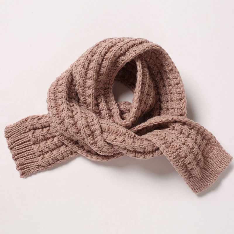 Sciarpa per bambini autunno inverno sciarpe per bambina all&#39;uncinetto tinta unita sciarpe per bambini scaldacollo per bambini calde a maglia all&#39;aperto accessori per bambini: pink