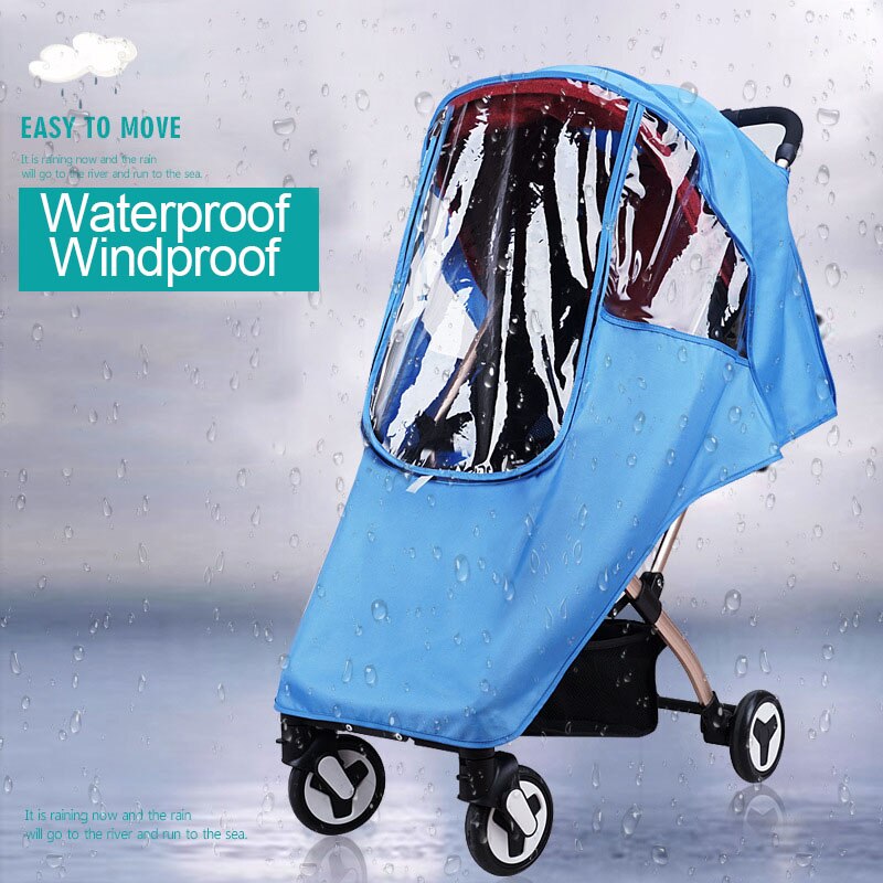 Universele Wandelwagen Regenhoes Kinderwagen Transparante Regenjas Paraplu Auto Ademend Warm Regendicht Voorruit