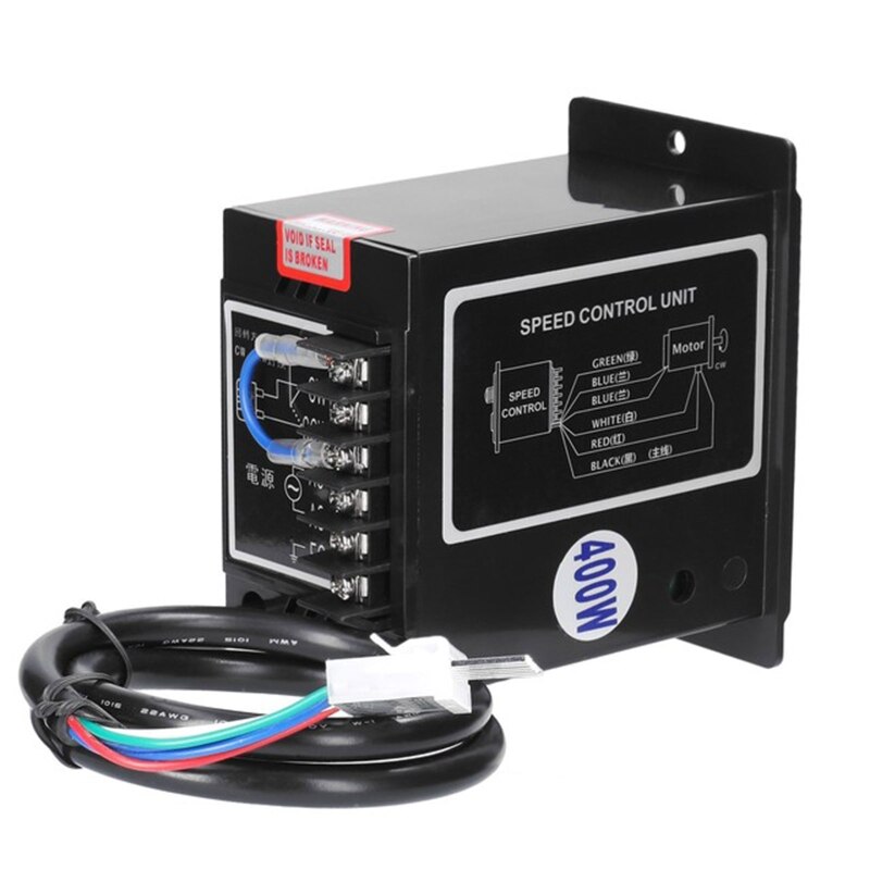 US-52 Single Phase AC Motor Speed Controller 400W AC220V 50/60Hz Motor Speed Regulator With Filter Capacitor Black