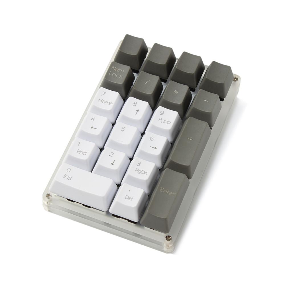 21 Key YMDK Side-printed Blank Top-printed Thick PBT ABS Keycap For MX Switches Mechanical Keyboard Numpad (ONLY KEYCAP): White Gray Mixed / Blank